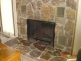 Kansas stone fireplace